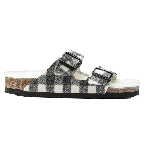 NWT BIRKENSTOCK Arizona Shearling Plaid Sandals - Picture 4 of 12
